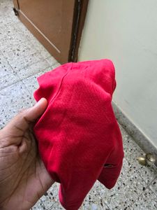 Red Button-Up Crop Top