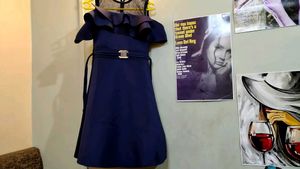 Blue Ruffle Party Dress