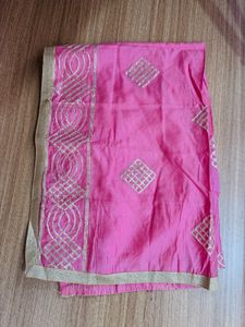 Magenta Gota Patti Baby Pink Dupatta