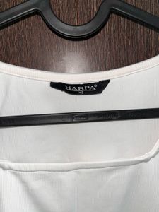 White Long Sleeve Square Neck Top