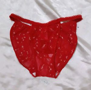 Red Lace Briefs with Sparkle