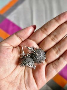 Oxidized Jhumka Earrings pack of 2