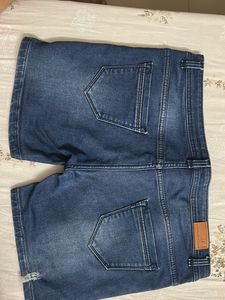 High-Waist Distressed Denim Shorts