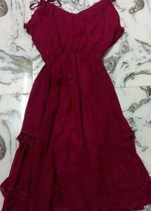 Ruffled Berry Colored Dress