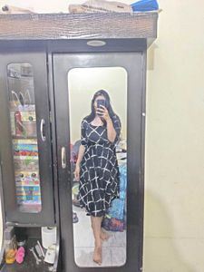 Stylish Black &amp; White Print Dress