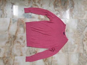 Women's Pink Full-Sleeve Knit Sweater