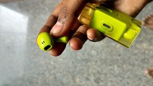 Lime Green Earbud Case with Display