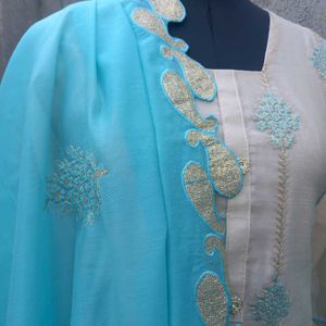 xxl size organza suite with dupatta