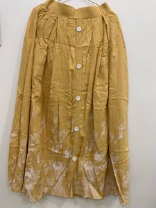 Flowy Yellow Floral Print Skirt