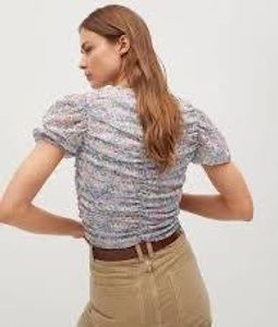 Mango Floral Puff Sleeve Top