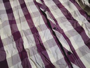 Purple Plaid Short Sleeve Shirt