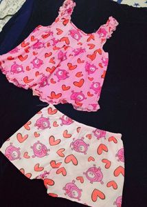 Cute Pig & Heart Pajama Set