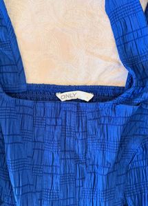 Blue Corset Style Crop Top