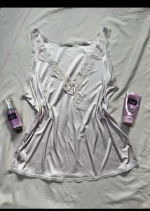 Vintage White Lace Trim Camisole