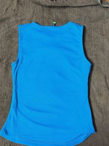 Vibrant Blue Ruched Sleeveless Top