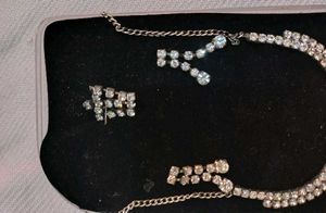 Sparkling Rhinestone Necklace and Earring Set