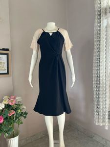 Elegant Black & Cream Dress