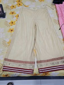 Cream plazzo pant