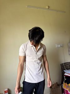 Men's Beige Polo T-Shirt