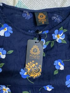Navy blue floral dress