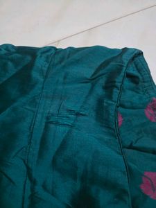 Teal Kurta with Pink Border and Accents