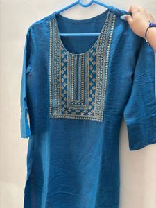 Blue Embroidered Kurta