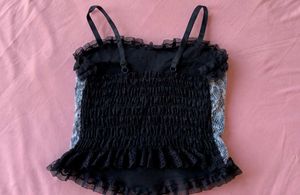 Lace Corset Top with Pearl Details