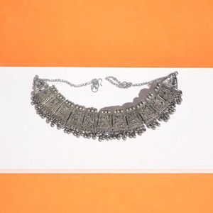 Boho Silver Choker Necklace