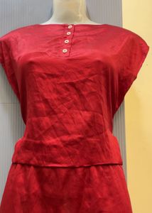 DIWALI SALE OFFER🚨Classic Red Button-Up Dress