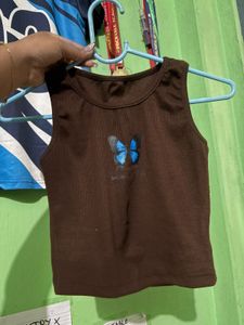 Brown Butterfly Tank Top