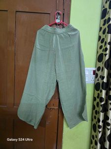 Light Green Crinkle Palazzos