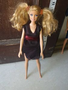 Barbie Doll with Pigtails and Dark Dress