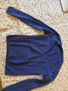 Chic Blue Polka Dot Cardigan