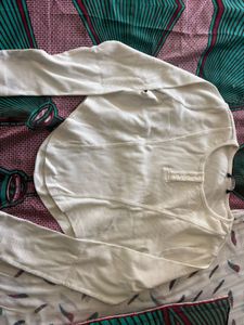 White Long Sleeve Cropped Top