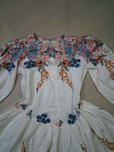Floral Print Mini Dress with Puff Sleeves