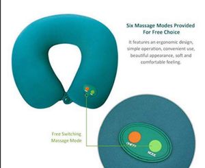 Vibrating U Shape Neck Massage Travel Pillow