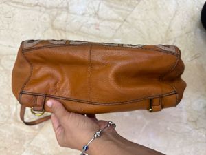 fossil Leather Cutout Handbag(has flaws)