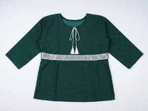 Elegant Green Printed Kurta with Tassels