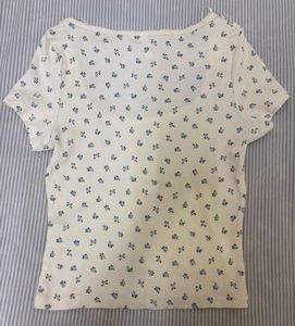 PICOT-TRIMMED RIBBED T-SHIRT H&amp;M