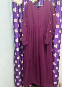 Elegant Purple Embroidered Gown