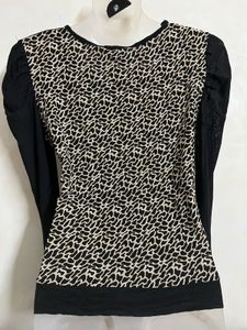 Chic Leopard Print Cowl Neck Top
