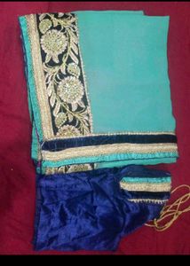Beautiful Embroidered Saree with Blouse