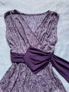 Purple Paisley Print Wrap Top