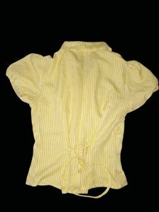 Littlebox Striped Puff Sleeve Button-Up Top