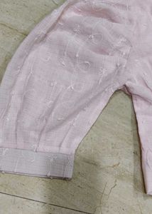 Embroidered Pink Cotton Blouse