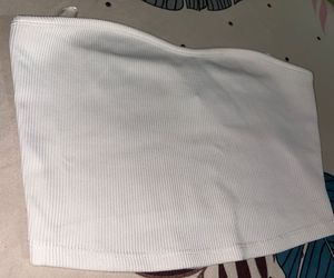 White Ribbed Tube Top
