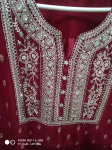 Elegant Maroon Embroidered Kurti