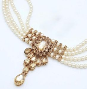 Elegant Pearl and Crystal Choker Necklace