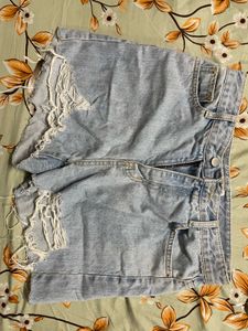 Distressed Denim Shorts