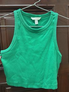 Green Ribbed Tank Top